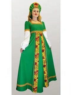Русский народный костюм зеленый