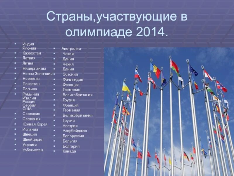 Сколько стран приехало в сочи. Флаг Олимпийских игр Сочи 2014. Страны участницы олимпиады 2014. Страны участвующие в Олимпийских играх 2014. Страны участники Олимпийских игр 2014.