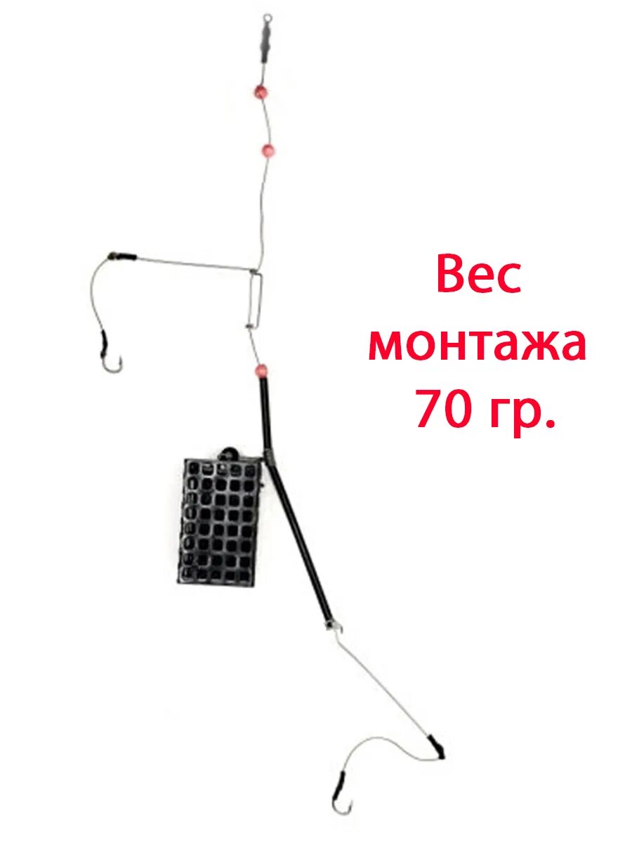 Фидерная удочка в сборе. Монтаж с противозакручивателем фидер. фидерное оснащение монтаж. фидерная снасть. фидерная снасть с двумя крючками.