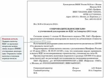 Письмо корректировка договора