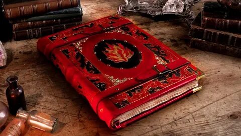 tome of fire, diy bookbinding, diy bookbinding spellbook, leatherbound book...
