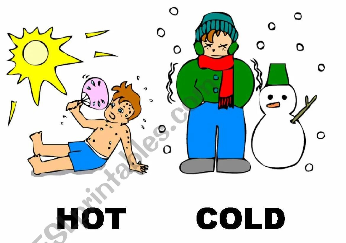 Cold first. Hot Cold для детей. Жарко холодно. Cold карточка для детей. Холод и холодный на английском.