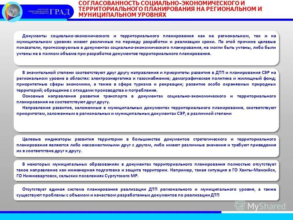 реализация документов территориального планирования