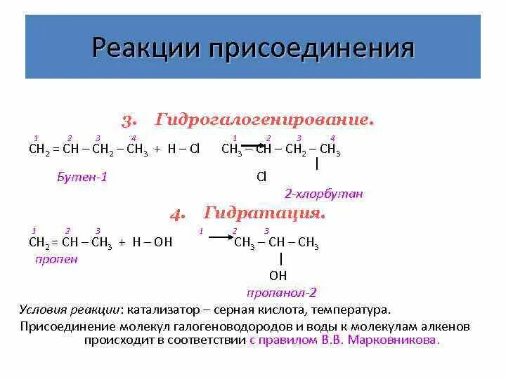 Алкен гидрогалогенирование