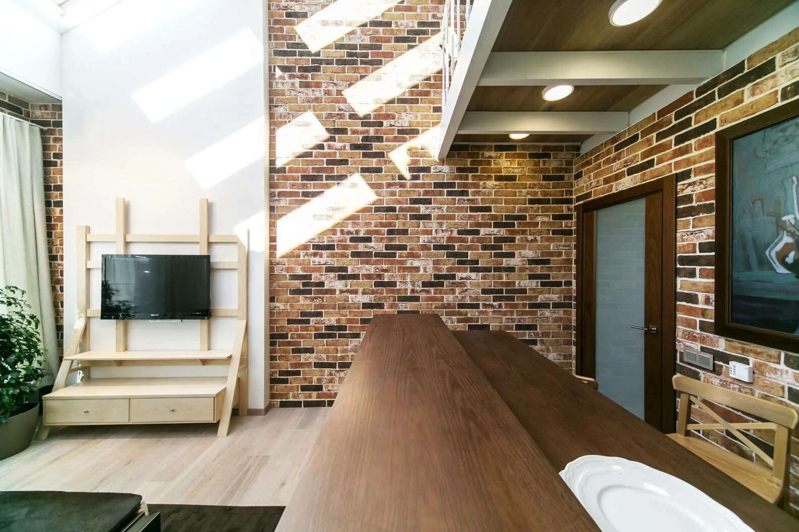 Inspiracje - Ceglane pomysły! Brick cladding, Brick effect panels, Brick interio