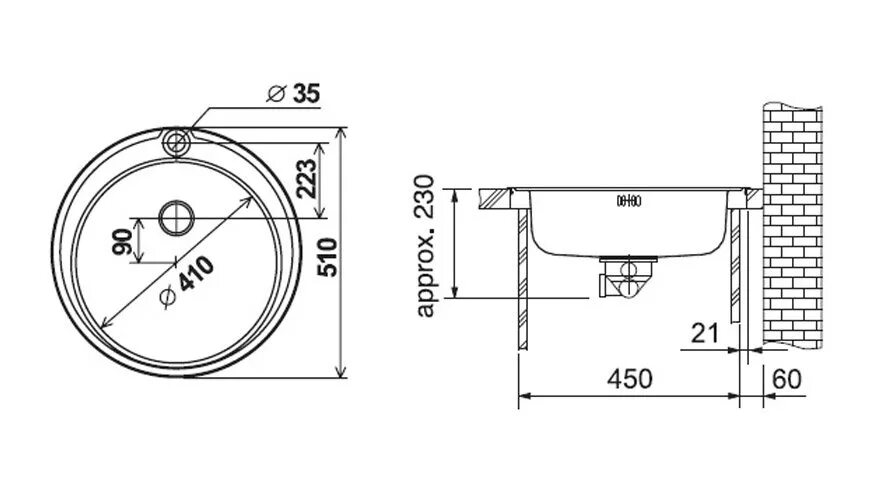 453. какой диаметр отверстия в раковине. диаметр отверстия под смеситель в мойке из нержавейки. Ifo orsa раковина. раковина 55 см ifo orsa rp4111-55000.