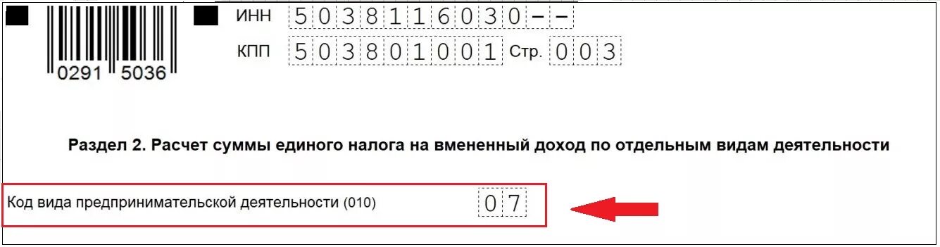 Идентификационные кода предпринимательской деятельности