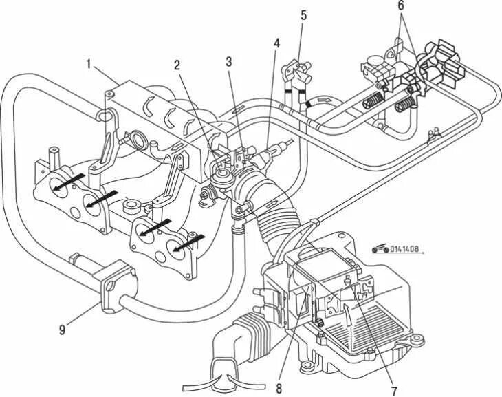 Управление подачи воздуха. Трубки вакуумной системы Мазда 626 2.0. Вакуумная система Мазда 626. Вакуумная система Мазда 626 ге. Система охлаждения Мазда 626 ge 2.0.