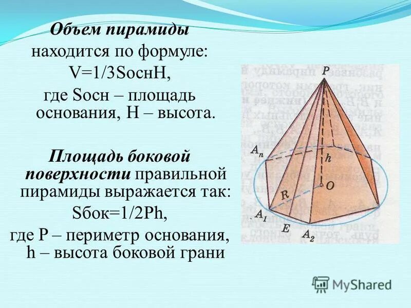 Произведение периметра основания на высоту