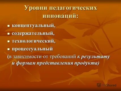 Уровни педагогического проектирования