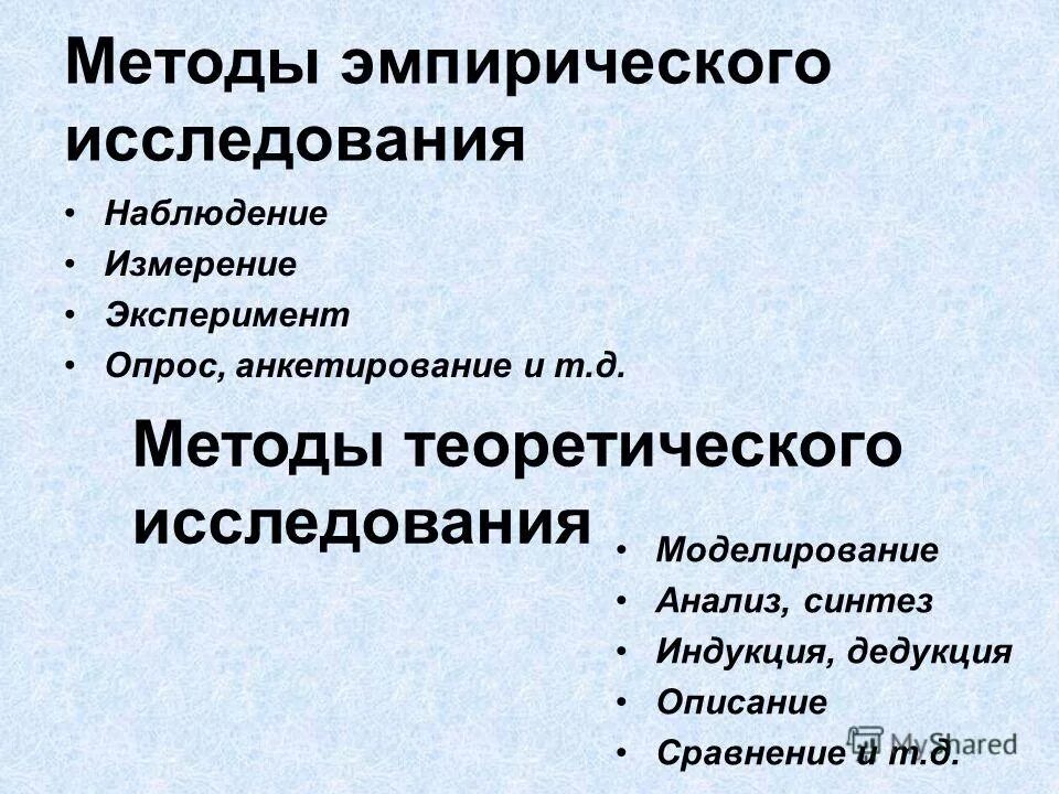 Наблюдение описание измерение эксперимент моделирование. Наблюдение описание измерение эксперимент моделирование