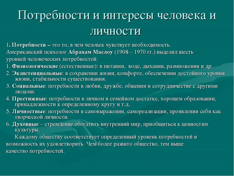 Человек потребности философия