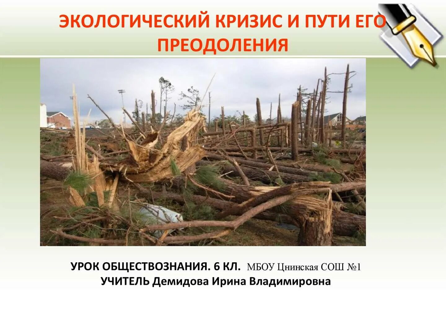 Составляющие экологического кризиса
