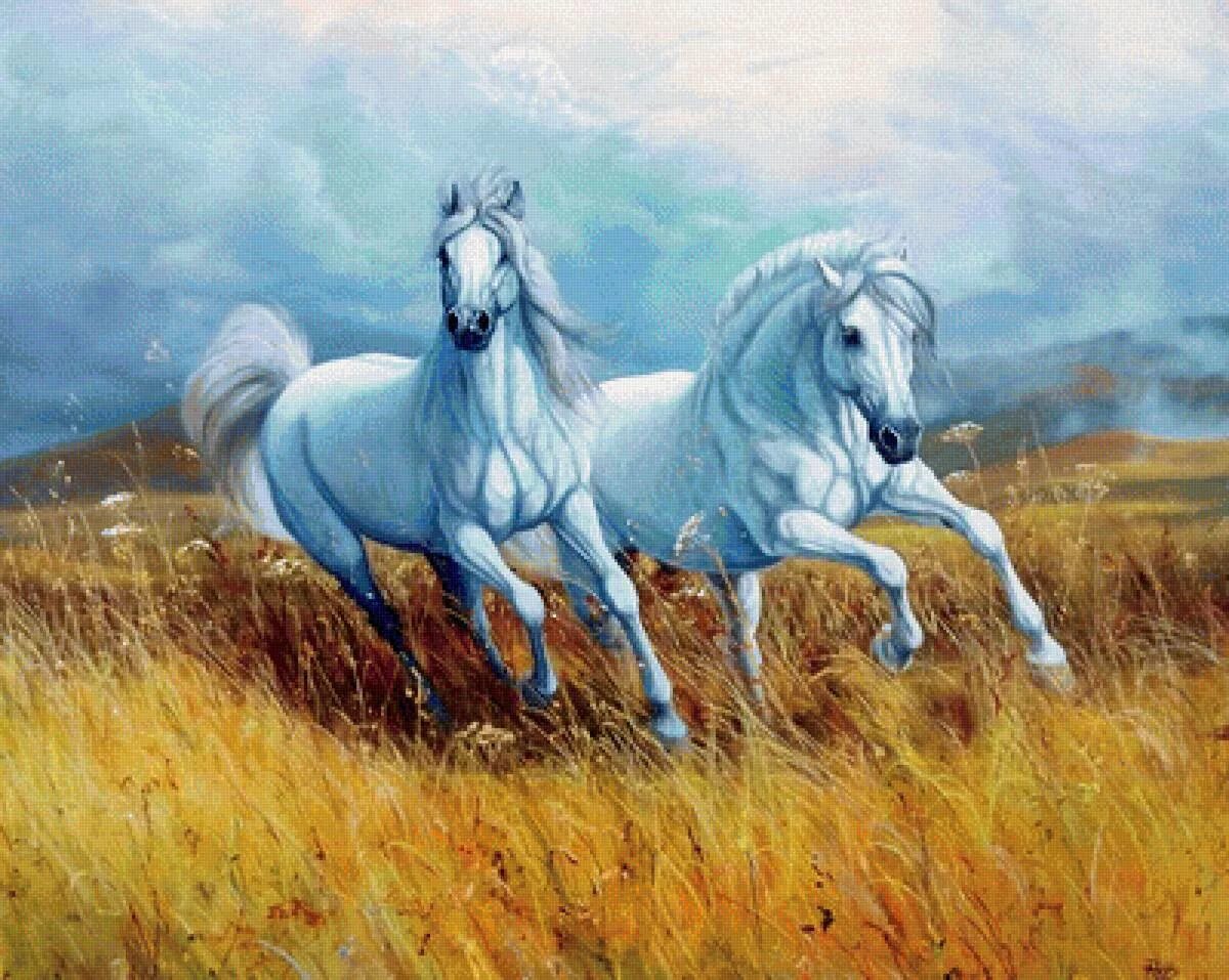 Белые кони кадышевой. Художник Роберто Бианчи лошади. Художник Roberto Bianchi. Пейзаж с лошадьми. Картины с лошадьми на природе.