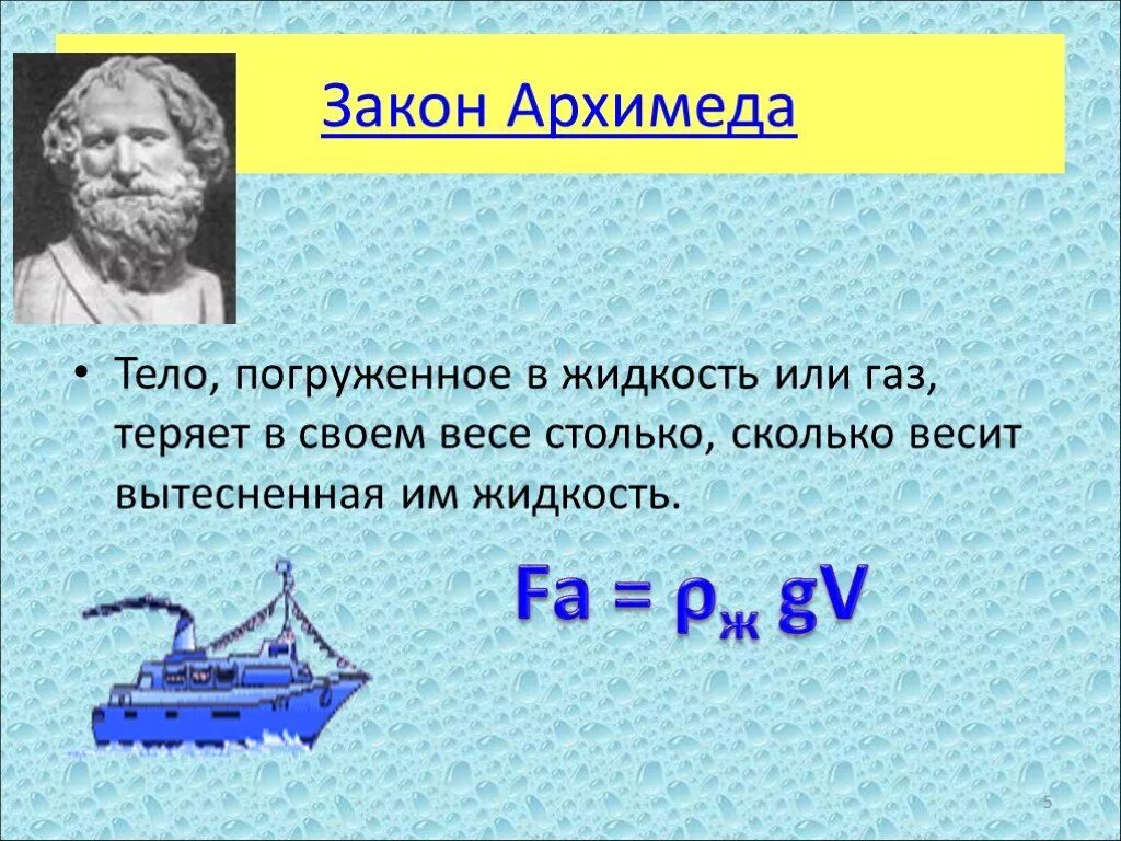 Продолжите фразу выталкивающая сила. Закон Архимеда. Закон Архимеда формулировка. Закон Архимеда тело погруженное. Закон силы Архимеда.