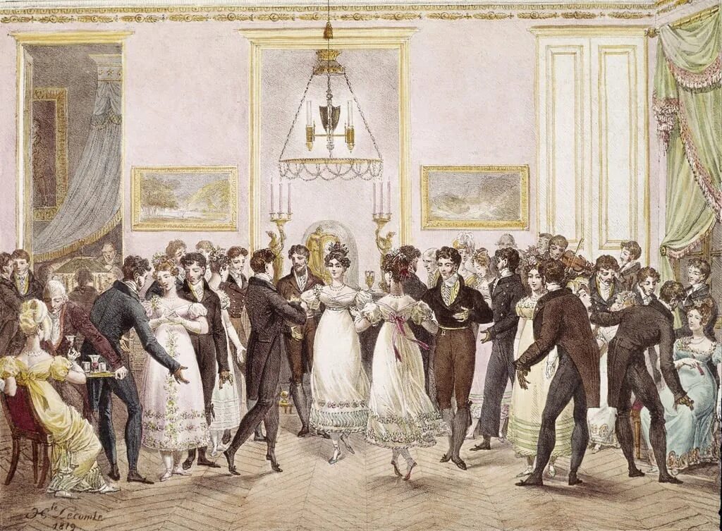 Общество после бала. Котильон 19 века на балах. Котильон танец на балу 19 века. Светский салон 19 века Англия.