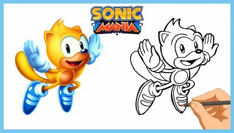 How to draw RAY THE FLYING SQUIRREL - Sonic Mania Squirrel Coloring Page, S...
