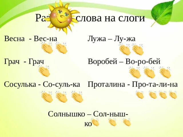 Весенний по слогам