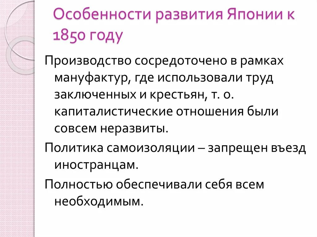 Условия развития японии