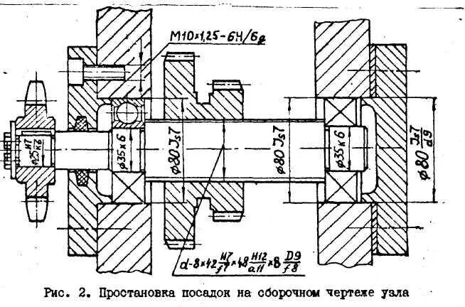 Обозначение посадки под подшипник на чертеже Допуски и посадки подшипников качения Студопедия