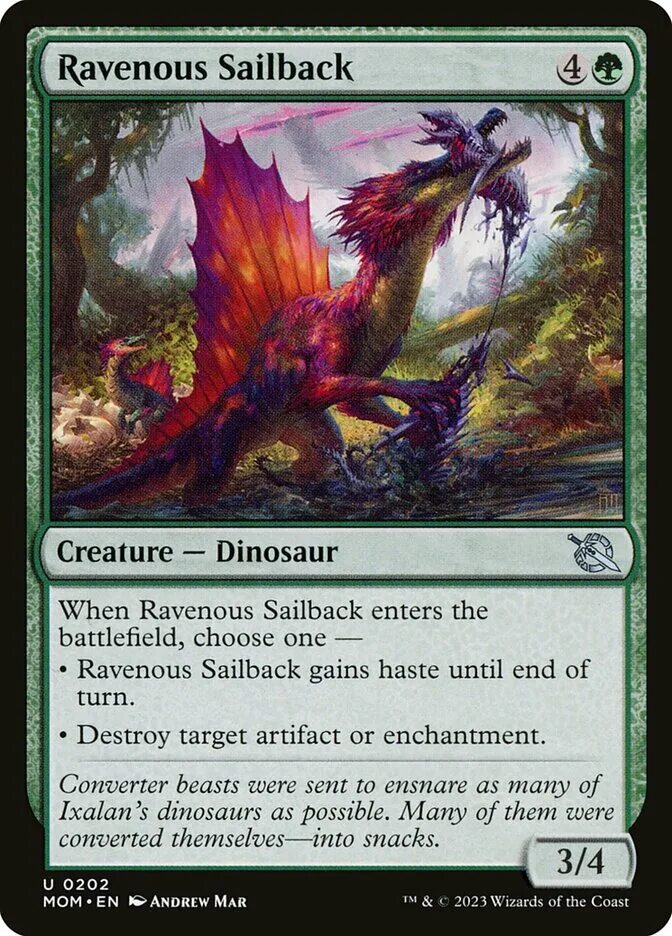 Mtg outlaws of thunder junction spoilers. Sailback Sharptooth печать. Zacama, Primal Calamity.