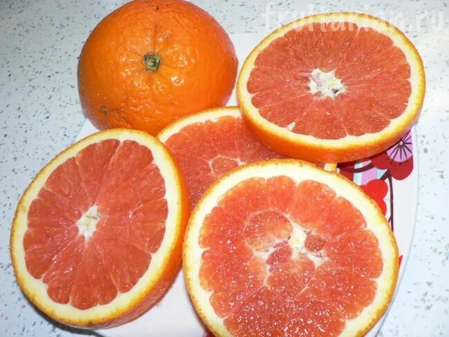 смесь мандарина и грейпфрута. красный апельсин гибрид.