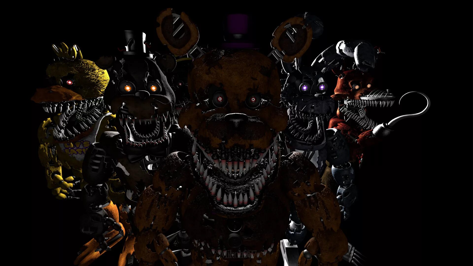 4 часть кошмары. FNAF 4 кошмарный Фредди. Кошмар АНИМАТРОНИК ФНАФ 4. Кошмарный Фредди черный ФНАФ 4.