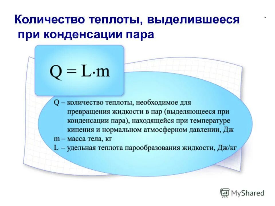 Сколько теплоты выделится за 30. Количество теплоты выделяемое при конденсации формула. Формула нахождения выделения теплоты. Количество выделяемой теплоты формула. Как найти количество теплоты при конденсации пара.