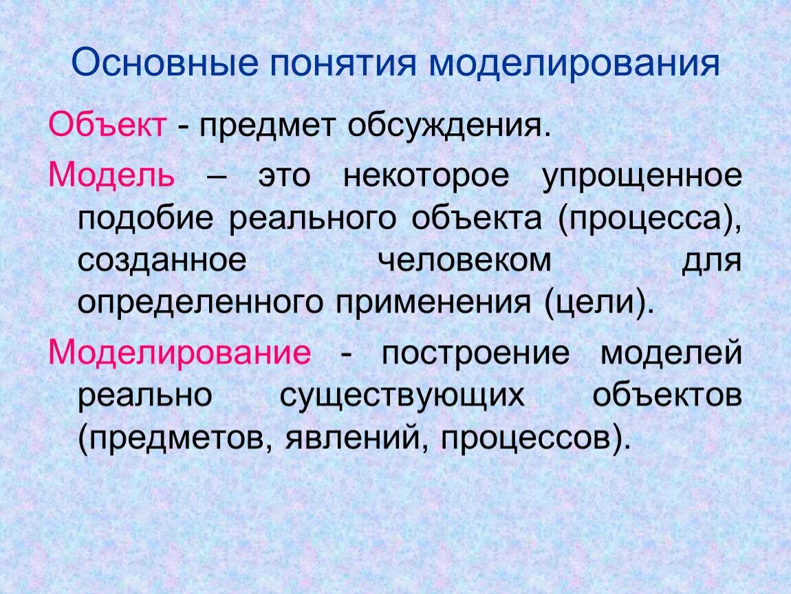 Дайте определение моделирования. Основные понятия моделирования. Моделирование. Основные понятия моделирования. Ключевые понятия моделирования. Понятие объект моделирования.