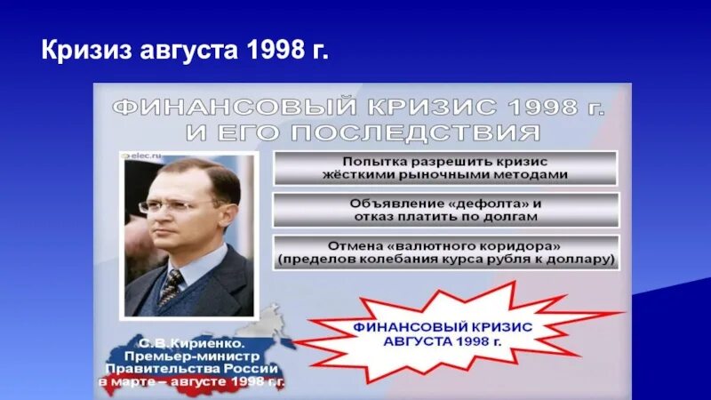 Экономика России в 90-е годы. Экономическое развитие в 90е. Глава правительства март август 1998.