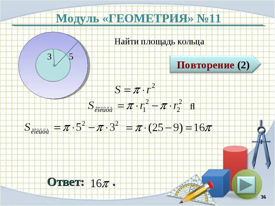 Площадь кольца через радиусы. Площадь кольца. что такое площадь кольца в геометрии. модуль геометрия. площадь кольца через диаметр.