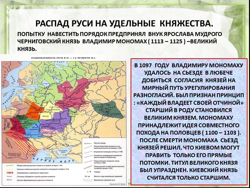 Причины распада руси 6 класс история. Распад Руси на княжества. Распад Руси на удельные княжества. Раздробленность русских земель. Распад Киевской Руси на княжества.