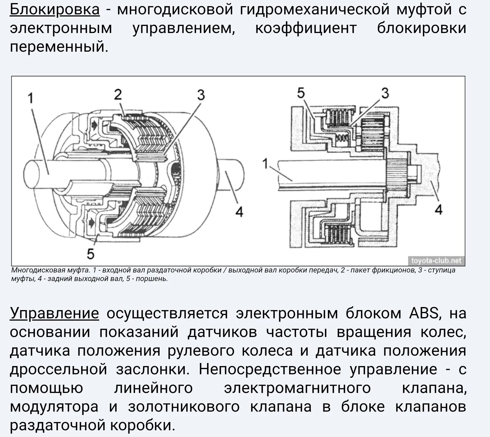 Как работает полный привод на тойоте. Многодисковая муфта схема. Схема многодисковой муфты управления.