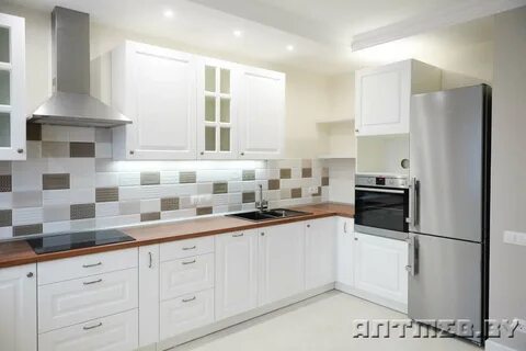 Белая столешница какой фартук