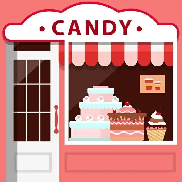 Candy shop 3. Рисунок кондитерской. Иллюстрации к кондитерской. Кондитерский магазин рисунок. Магазин рисунок.