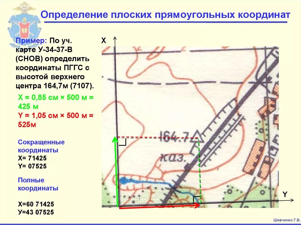 Координаты по цифрам на карте