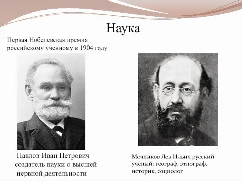 Кто первым из русских стал нобелевским лауреатом. Мечников Нобелевская премия. Нобелевская премия Павлова в 1904.