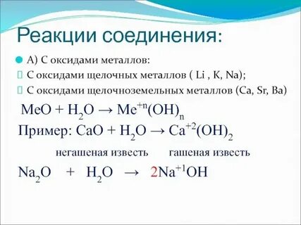 Оксид металла вода щелочь