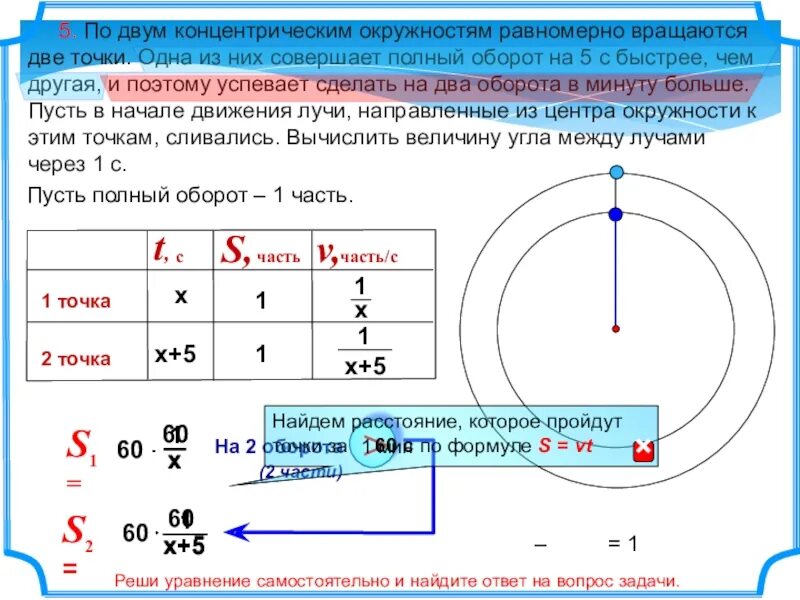 Движение по двум окружностям. Задачи на движение по окружности. Задачи на движение по кругу 5 класс. Равномерное распределение точек по кругу. Полный оборот 3 3 1 1