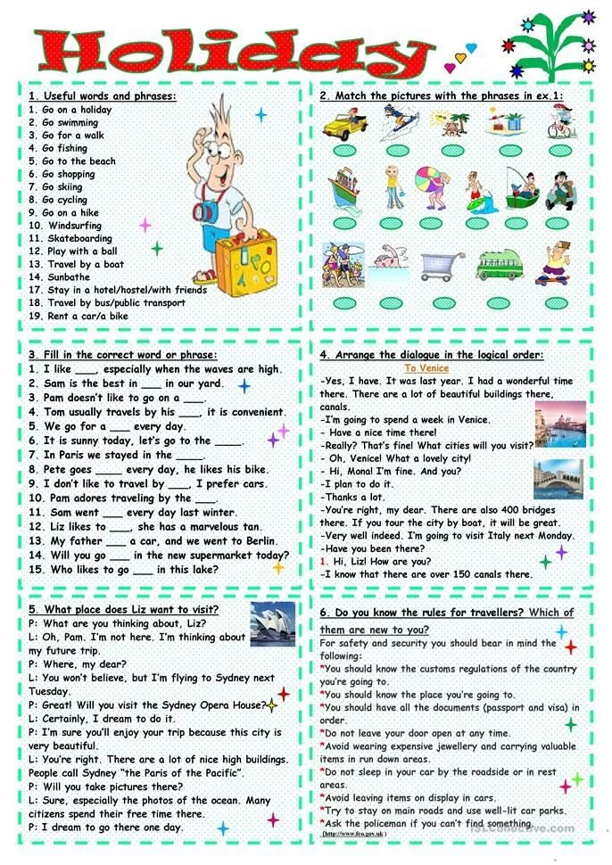 Английский задания Summer. Holidays задания. Праздники на английском Worksheets. Задания Holidays 5 класс английский. Text about travelling