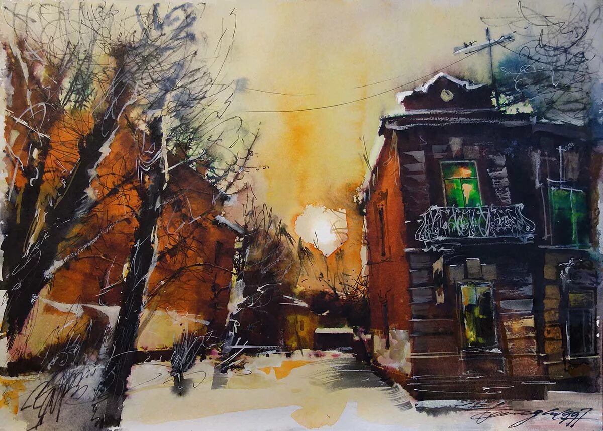 иркутск квартир художник. владимир кузьмин художник. андрей зинковский художник. иркутские зарисовки - художник олег беседин. мастерские художников.