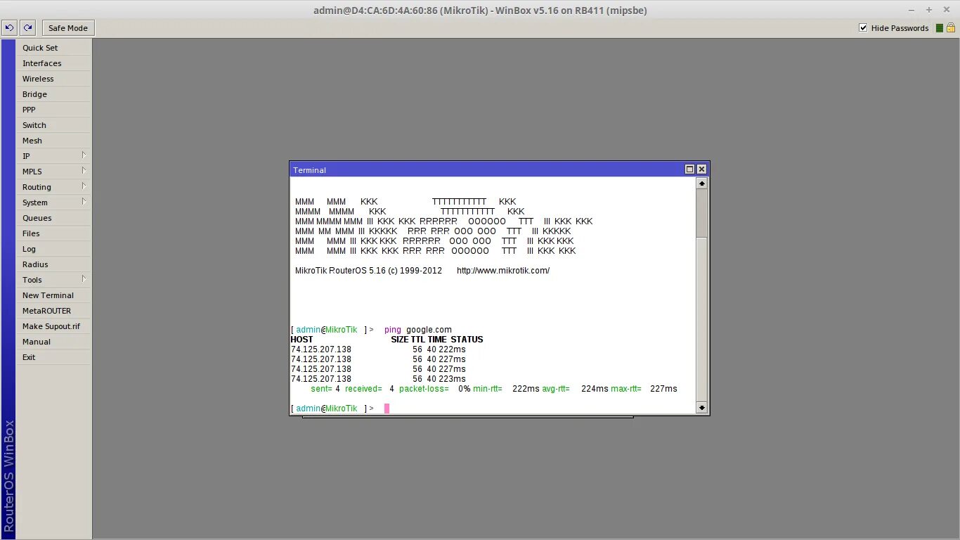 Mikrotik ping