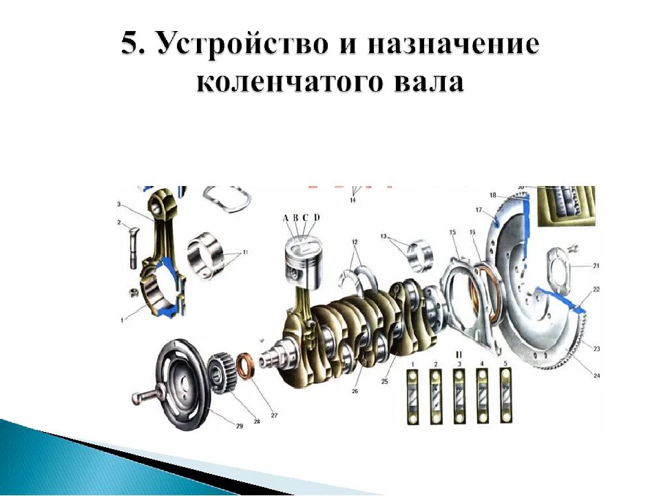 Из чего состоит коленвал. Основные конструктивные элементы коленчатого вала. коленчатый вал устройство и назначение. коленвал строение.
