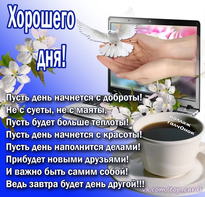 Открытки с пожеланиями. Поздравление с добрым днем. Красивое стихотворение с пожеланием хорошего дня. Красивый стих на весь день. Самые лучшие пожелания на день.