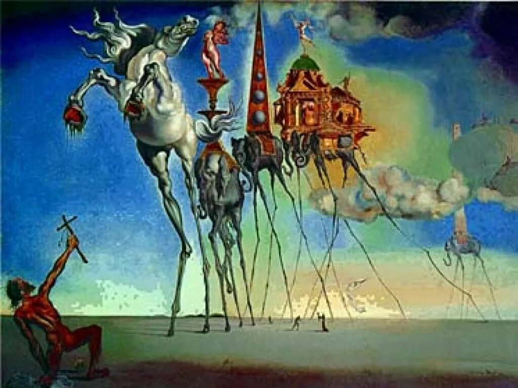 Salvador Dali картины. Слон дали картина Сальвадора дали. Сальвадор дали the Temptation of St. Anthony. Сальвадор дали слоны 1948. Дали караван