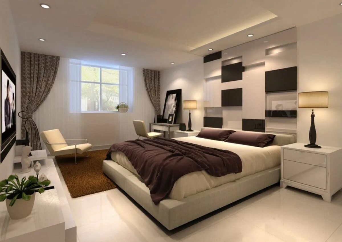 Интерьер спальни. Спальня в современном стиле. Дизайнерская спальня. Красивый интерьер спальни. Master bedroom