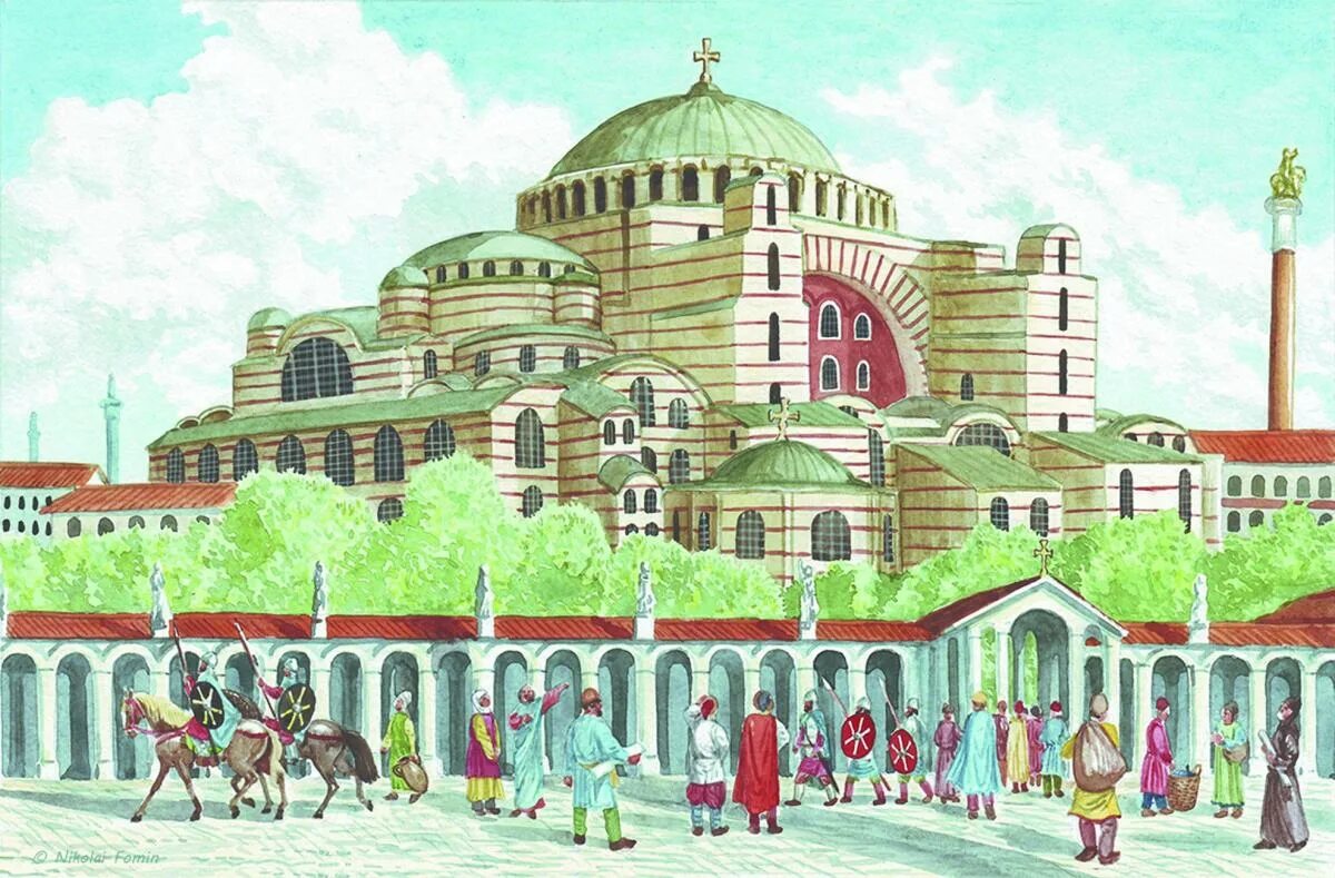 Византия архитектура софия. Как назывался глава церкви в константинополе. Собор святой софии 537 г константинополь. Собор святой софии 537 г константинополь. Святая софия в константинополе реконструкция.