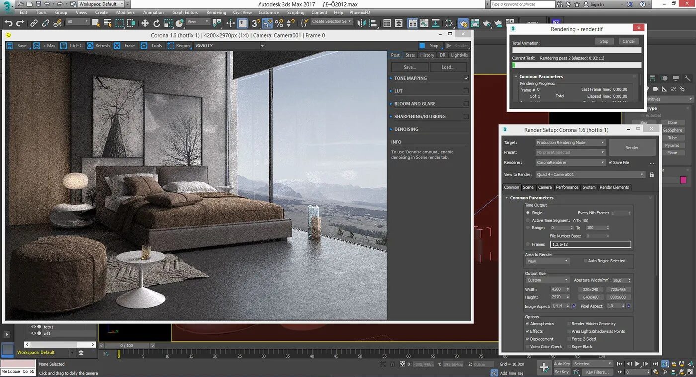 Rendering scene. Corona 3ds Max. Corona 8 for 3ds Max. Корона рендер для 3д Макс. V-ray для 3ds Max 2023.