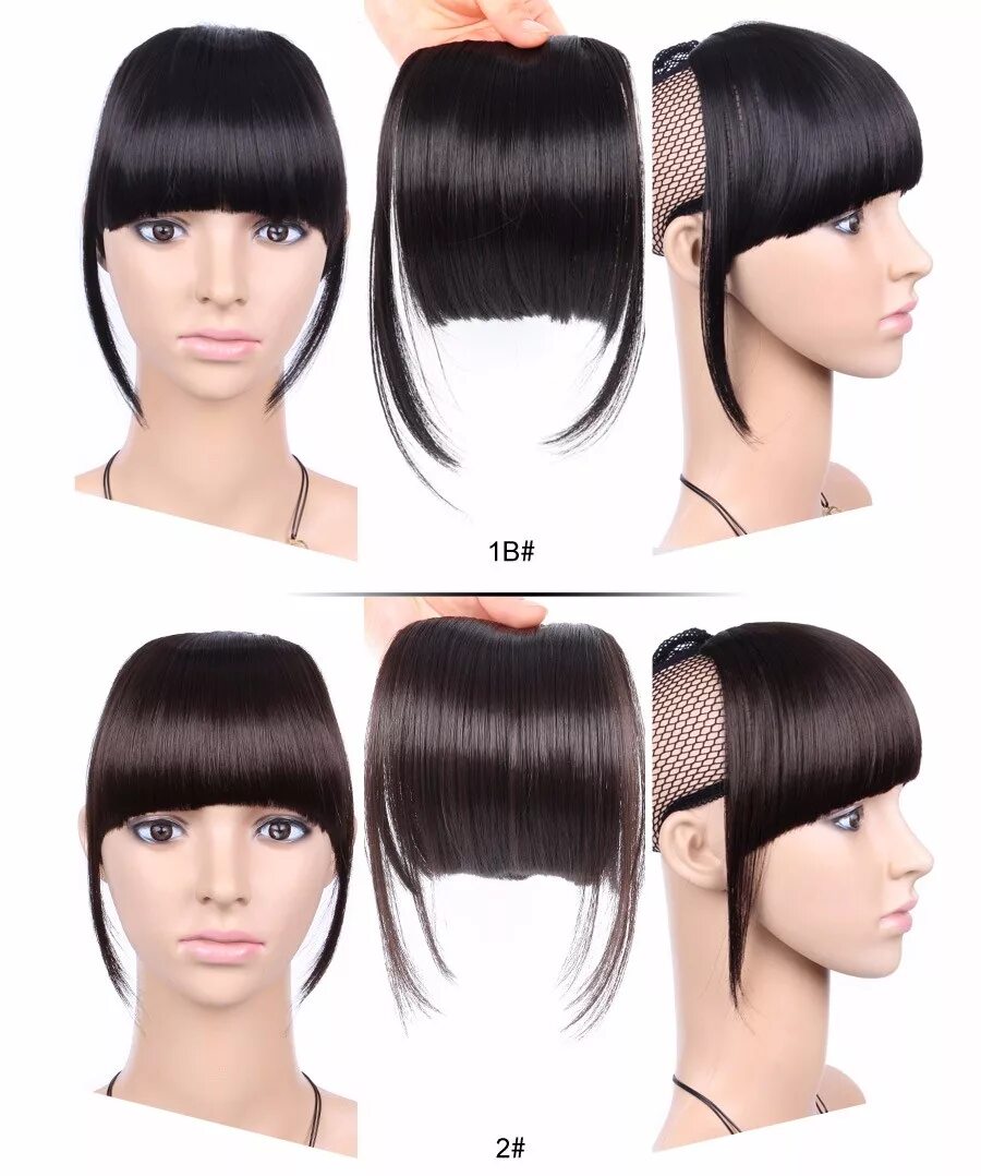 Short Hair Bangs Two Long Sides Clip Extensions Heat Women - AliExpress