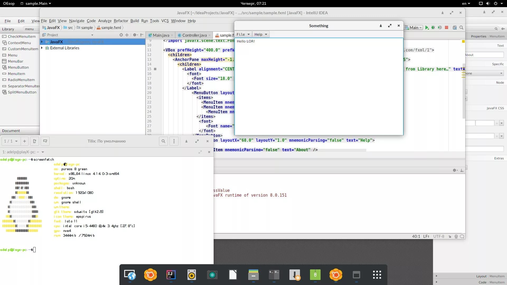 Runtime context. Контекстное меню в java. contextmenu javafx. java меню для выбора шрифта. pureos linux.